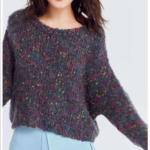 Ecote Rainbow Flecked Dolman Sweater 
